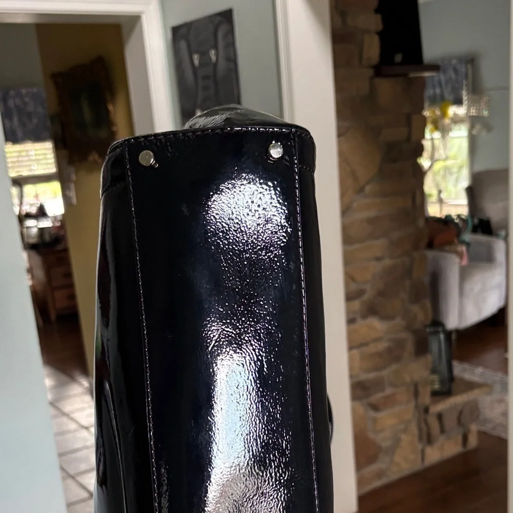 Kate Spade Black Patent Leather Work Tote Shoulder Bag